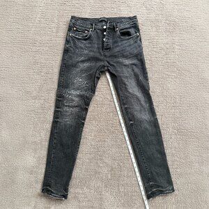 Purple Brand Distressed Black Jeans – Slim Fit Men’s Size 33